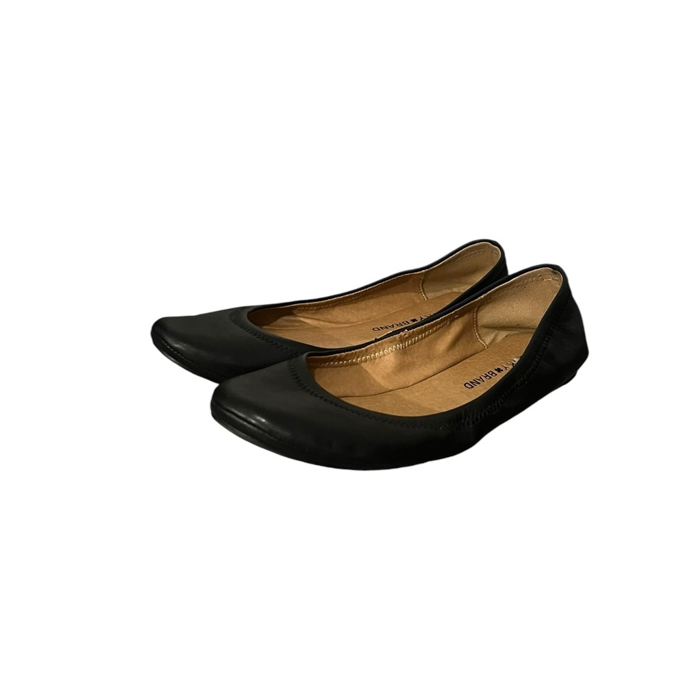 Lucky Brand Erin Black Leather Upper Round Toe Ballet Flats Sz 8.5M/EU 39